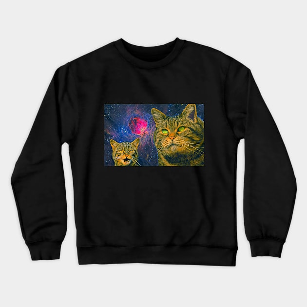 Art cat space episode 7 Crewneck Sweatshirt by Serious_cosmic_cats 